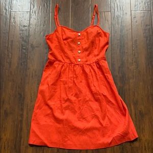 Orange linen/cotton blend dress size M Never Worn